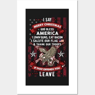 Merry Christmas America Posters and Art